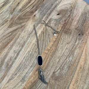 Kendra Scott Silver and Black Tassel Necklace
